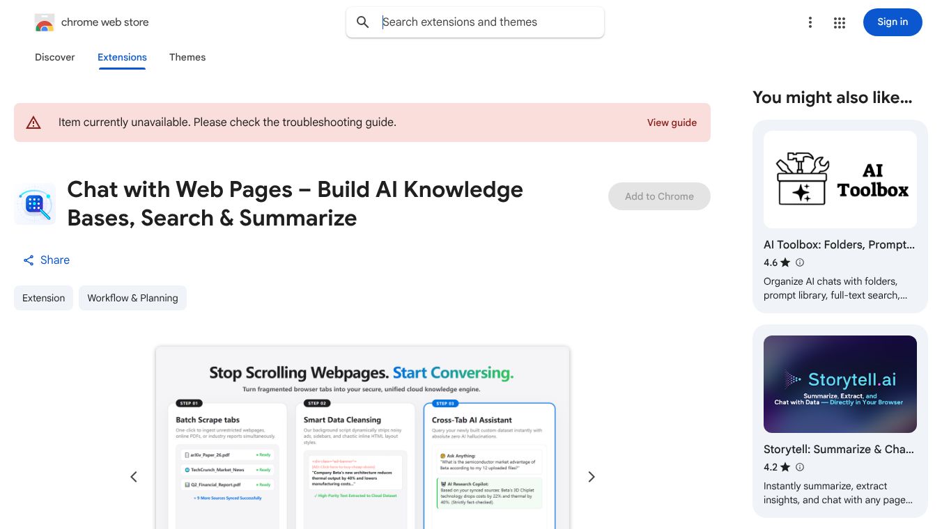 Chat with Web Pages: AI Knowledge Base