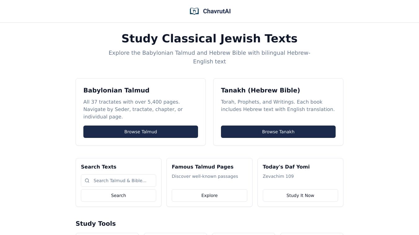 ChavrutAI - Talmud and Bible