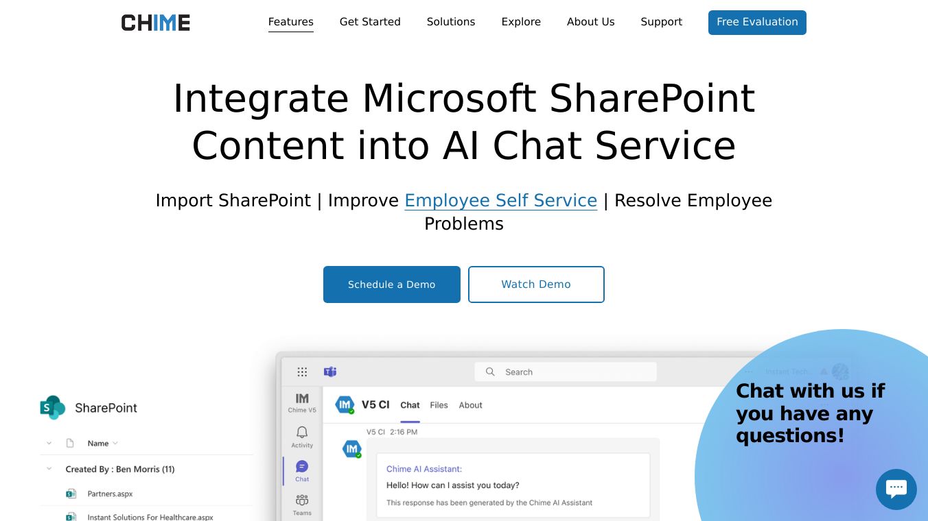 Chime V5 - SharePoint AI Chatbot