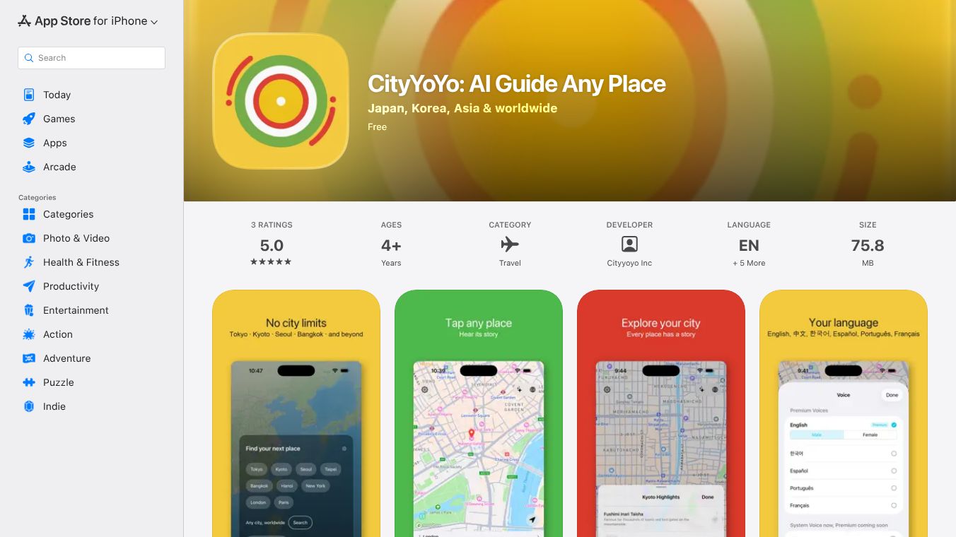 CityYoYo – AI Audio Guide for Anywhere