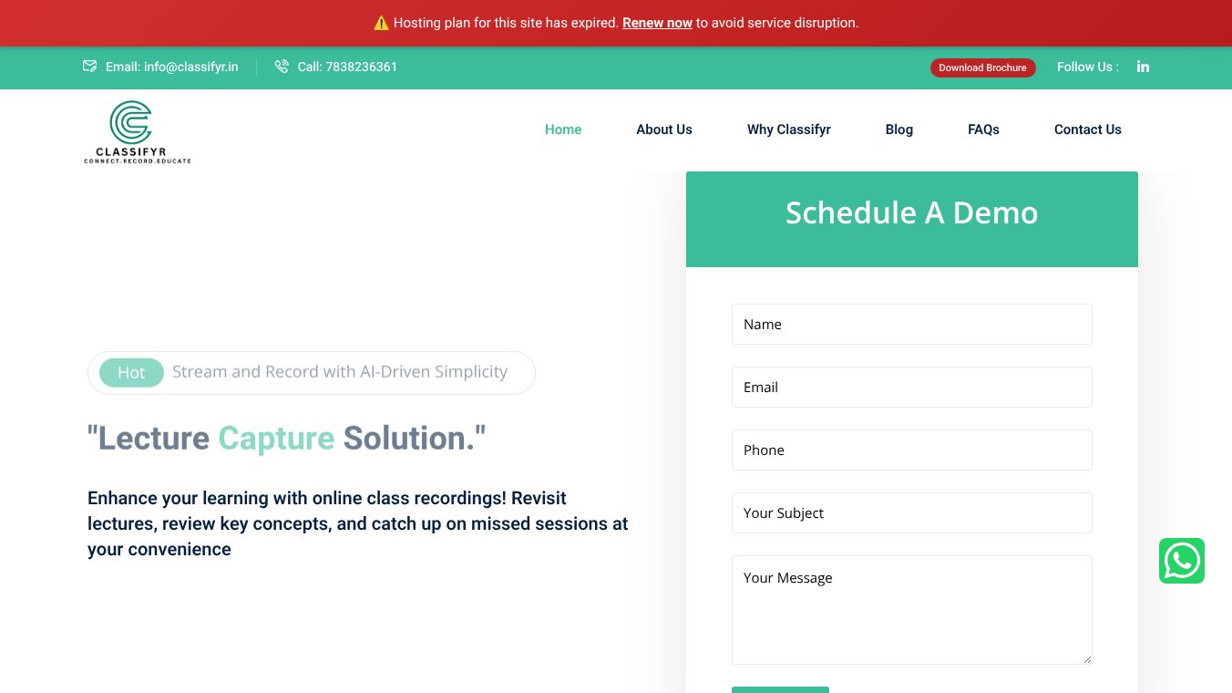 Classifyr - Lecture Capture Solution