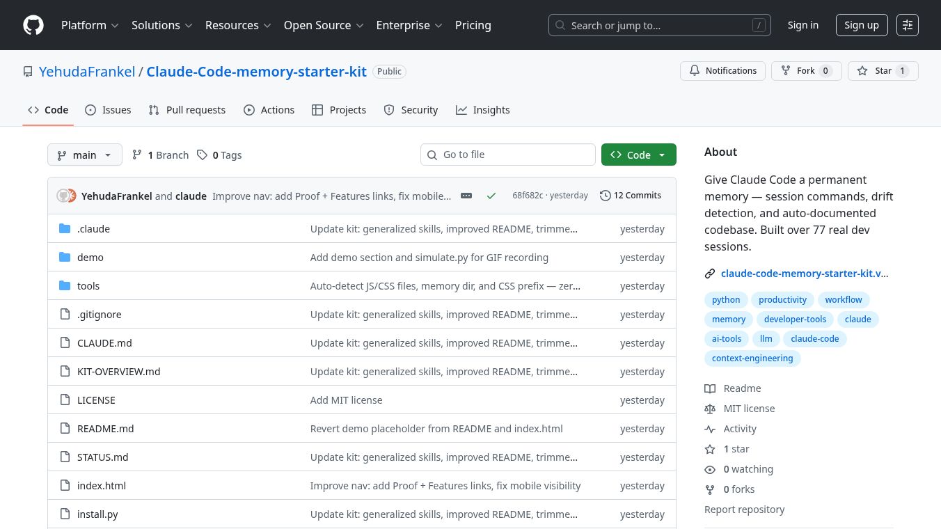 Claude Code Memory Starter Kit