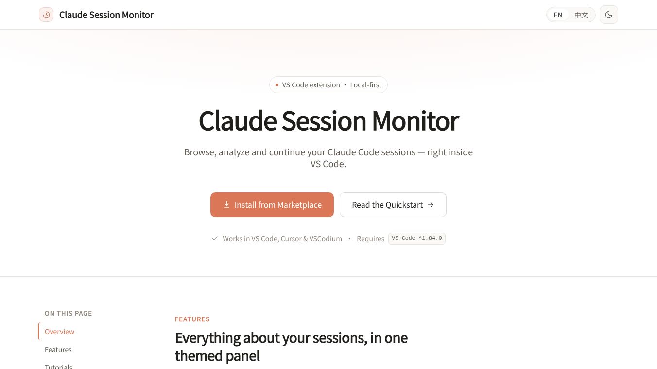 Claude session monitor