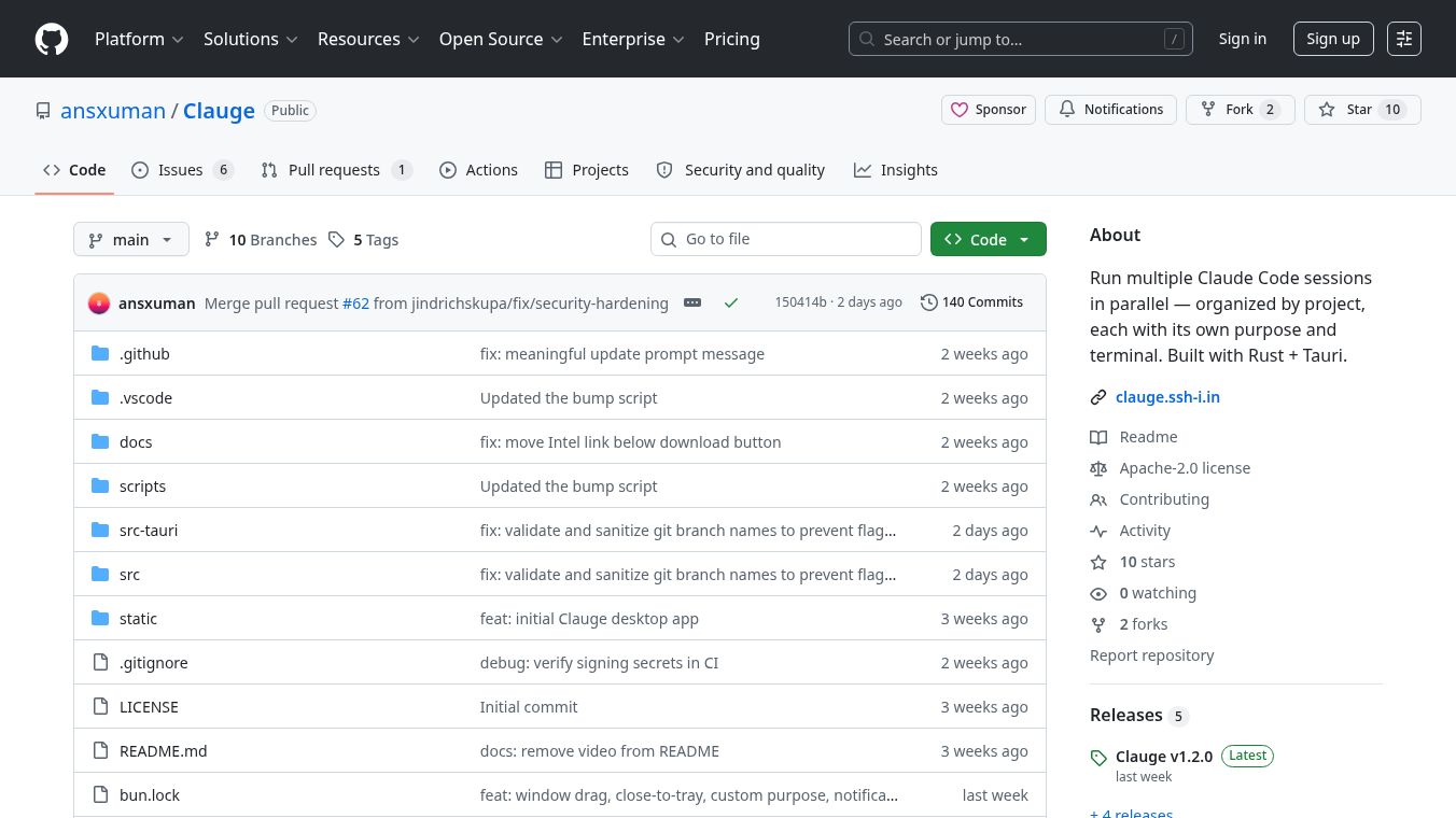 Clauge — Run Claude parallel sessions
