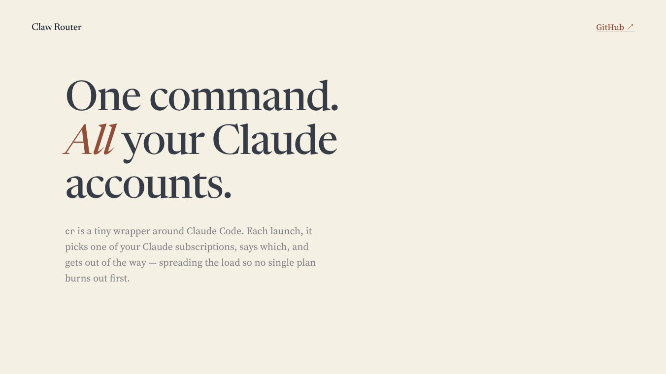 Claw Router — one claw to rule them all