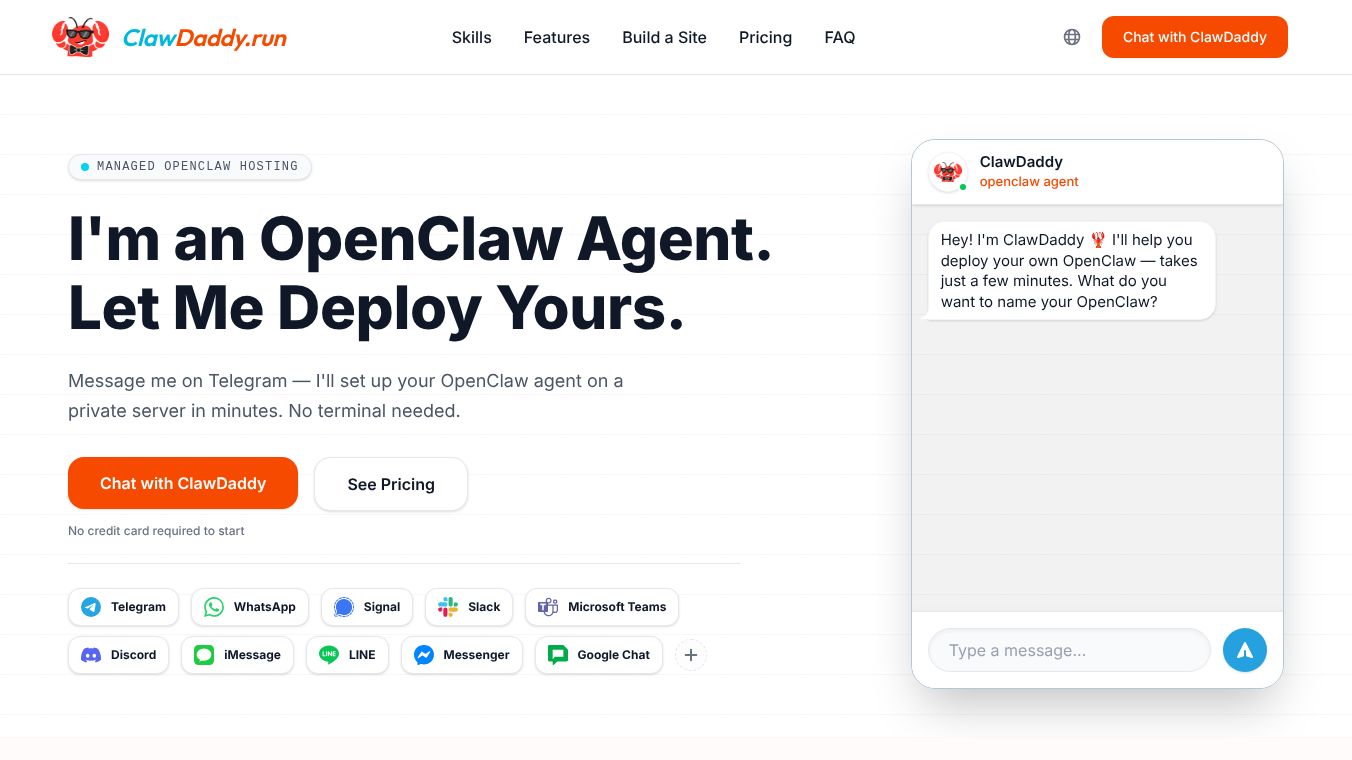 ClawDaddy Managed Hosting for OpenClaw