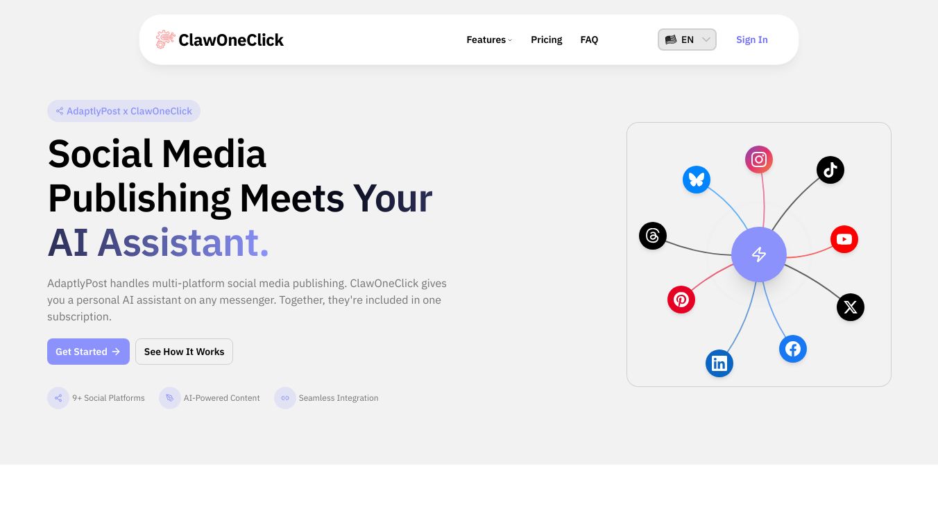 ClawOneClick X AdaptlyPost