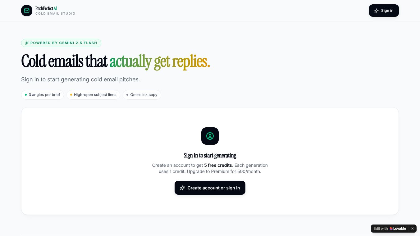 Cold emails generation Ai tool