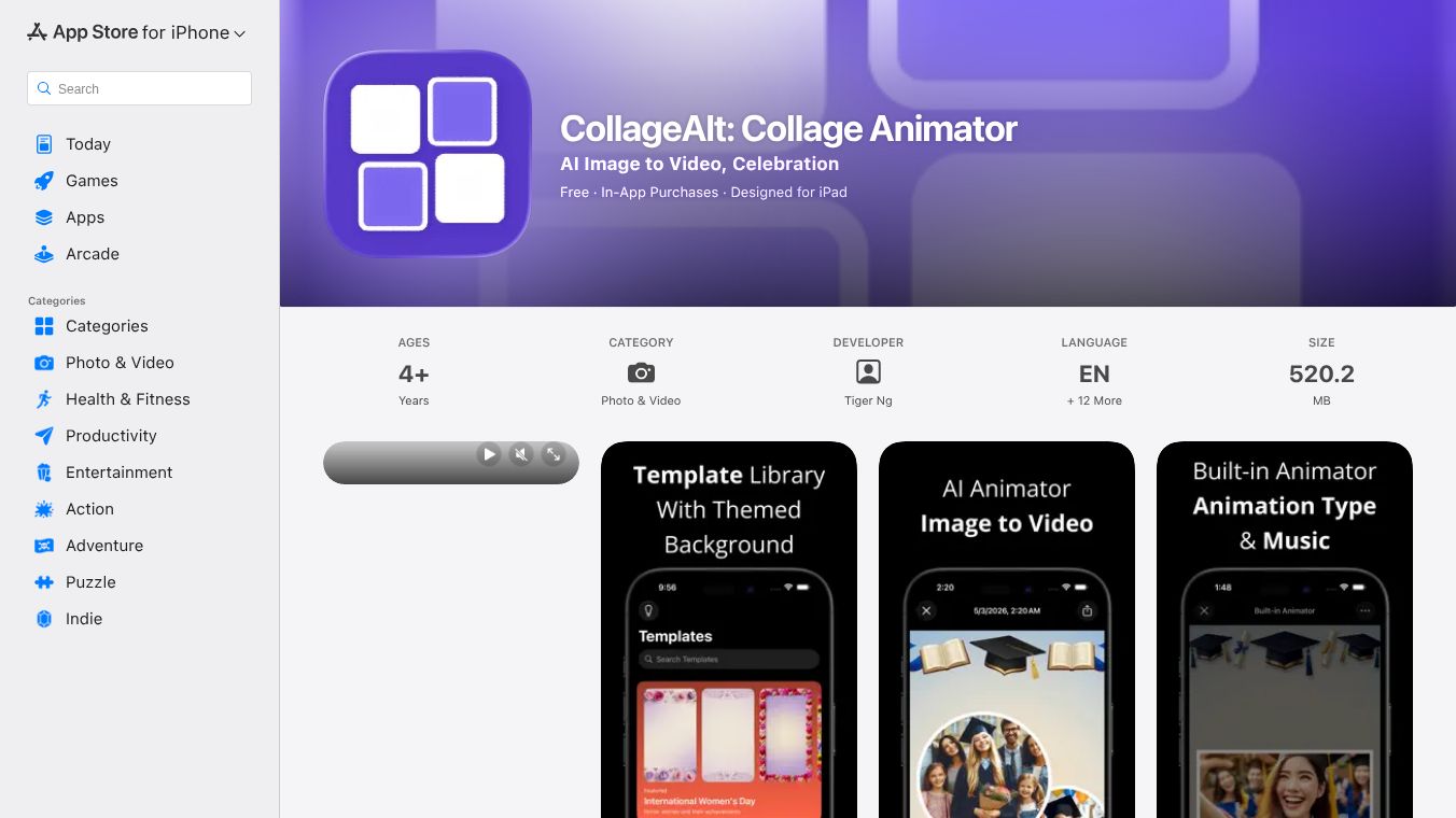 CollageAlt: Collage Animator