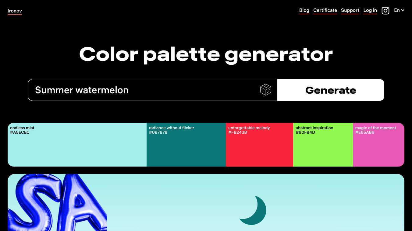 Color Palette Generator ❘ Nikolay Ironov