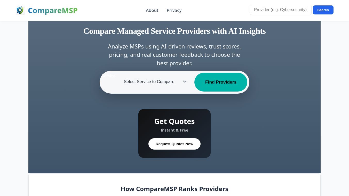 CompareMSP: AI Trust Scores for MSPs