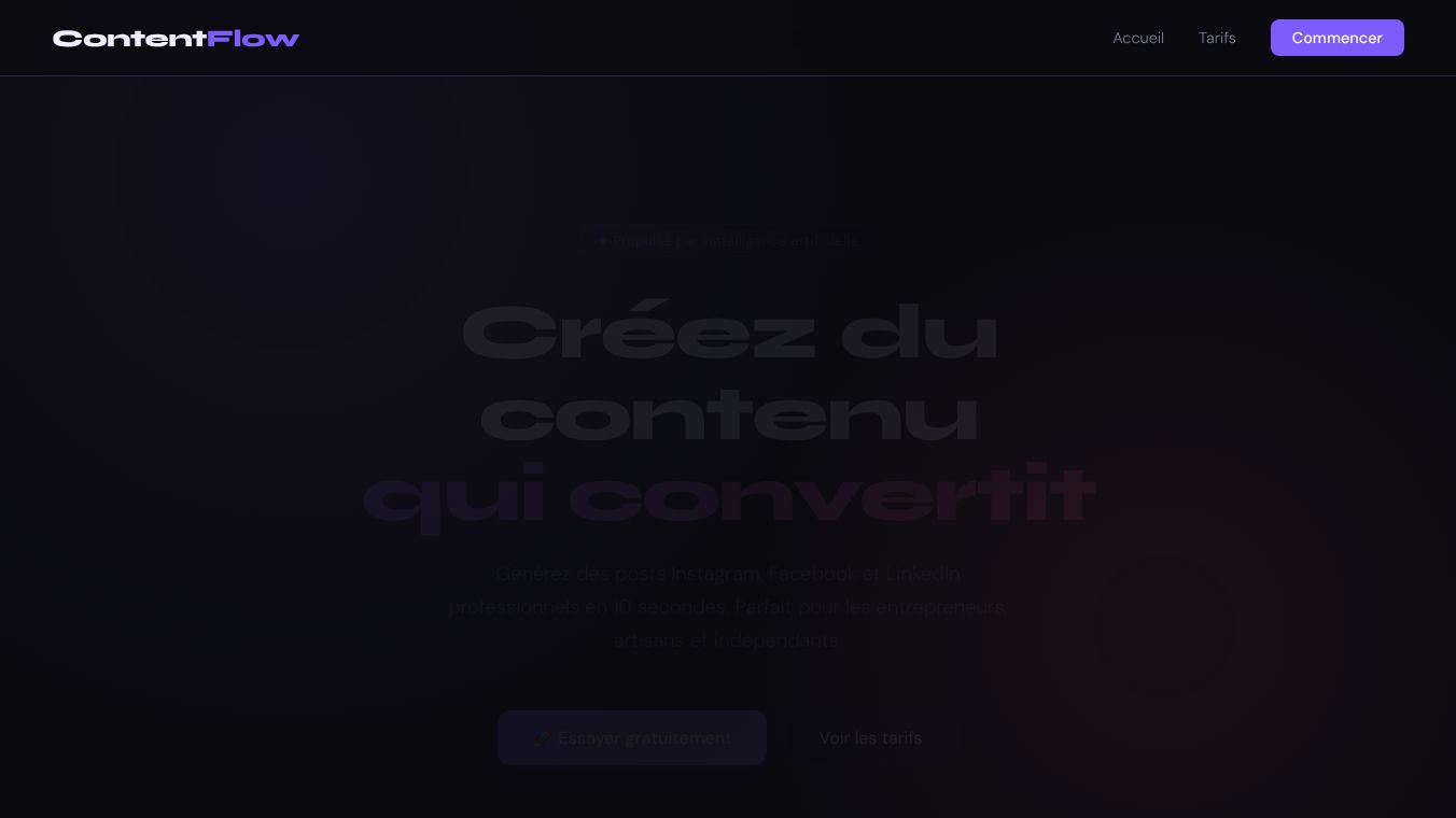 ContentFlow — Générateur de contenu IA