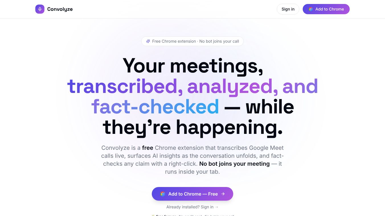 Convolyze - AI Meeting Notes & FactCheck