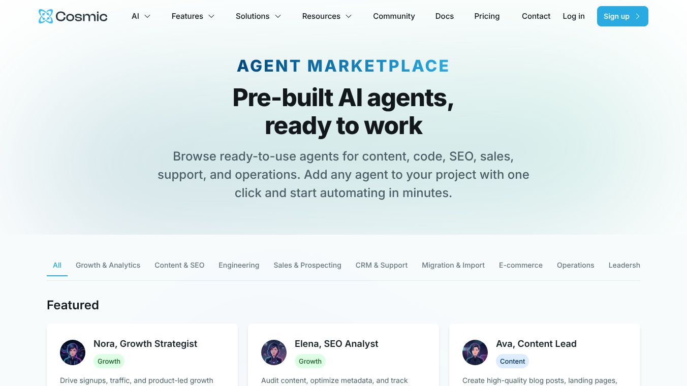 Cosmic Agent Marketplace