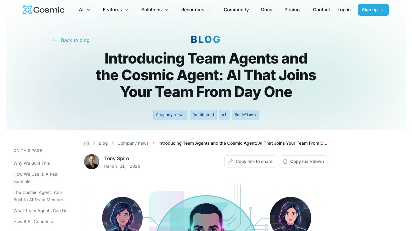 Cosmic Team Agents