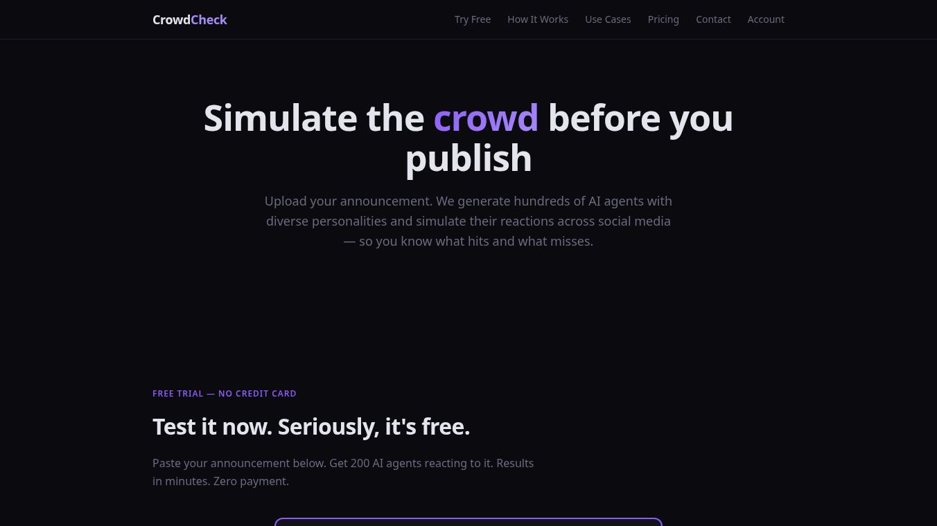 CrowdCheck — Simulate the Crowd