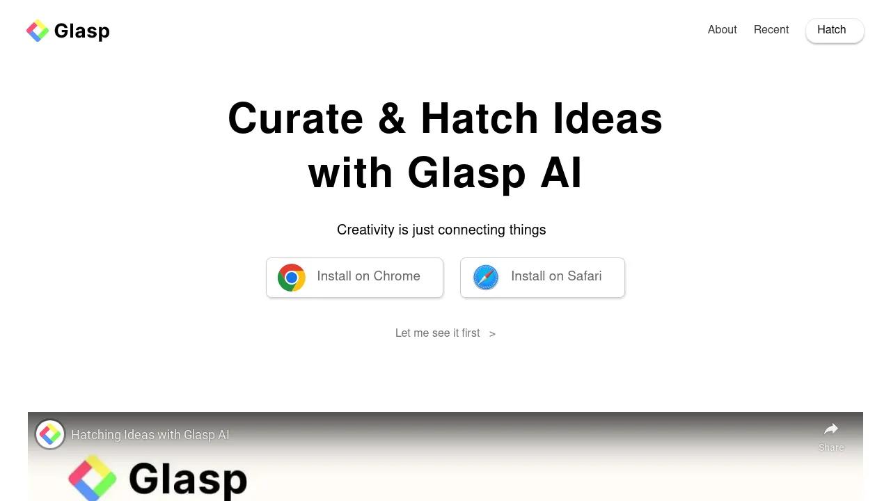 Curate & Hatch Ideas with Glasp AI