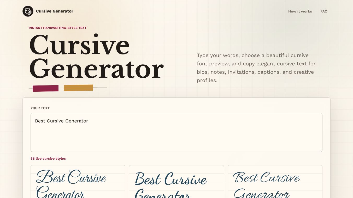 Cursive Generator