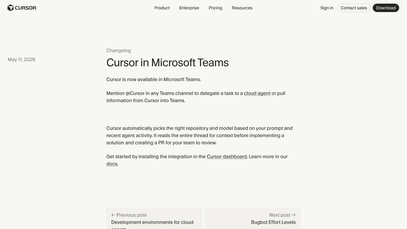 Cursor in Microsoft Teams