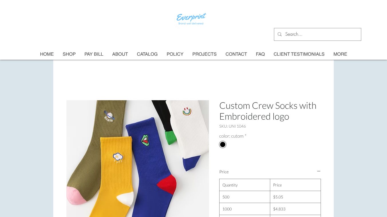 Custom Crew Socks with Embroidered logo