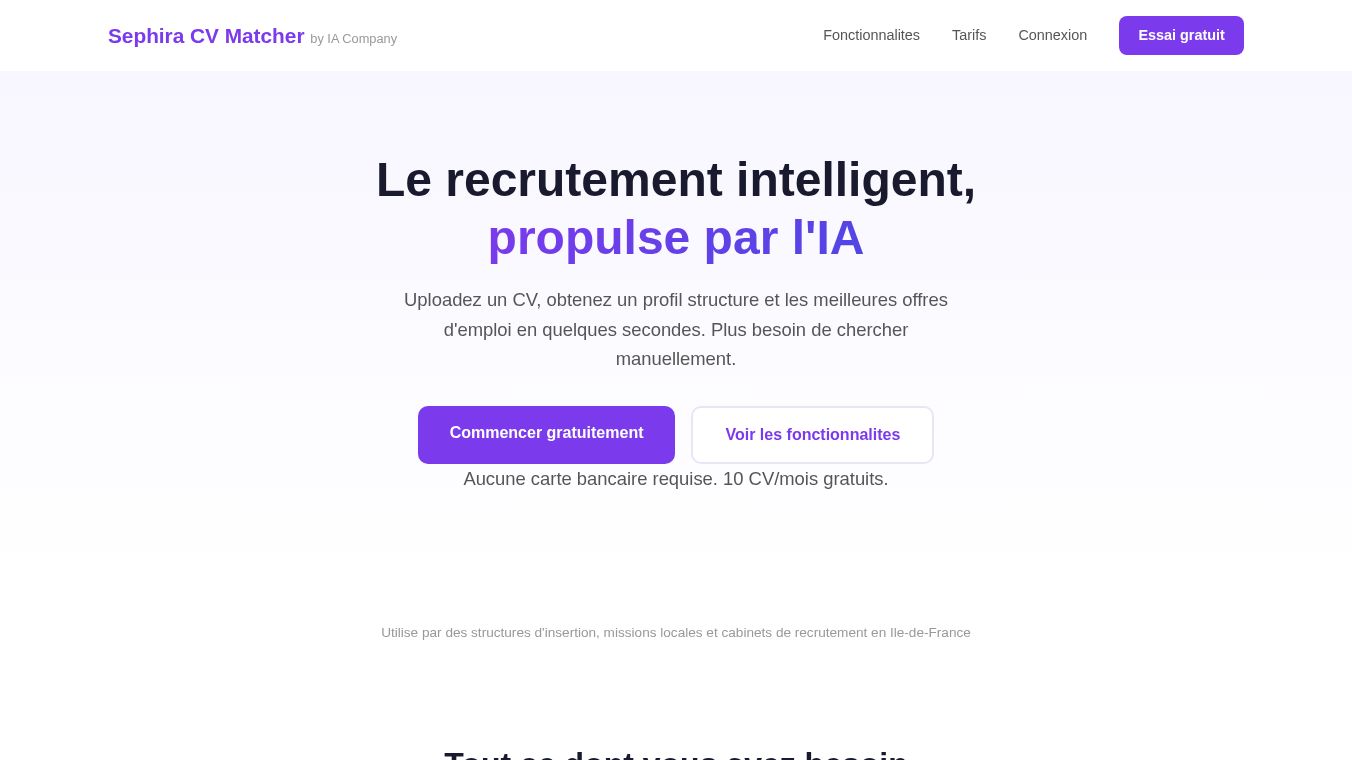 CV Matcher par IA Company