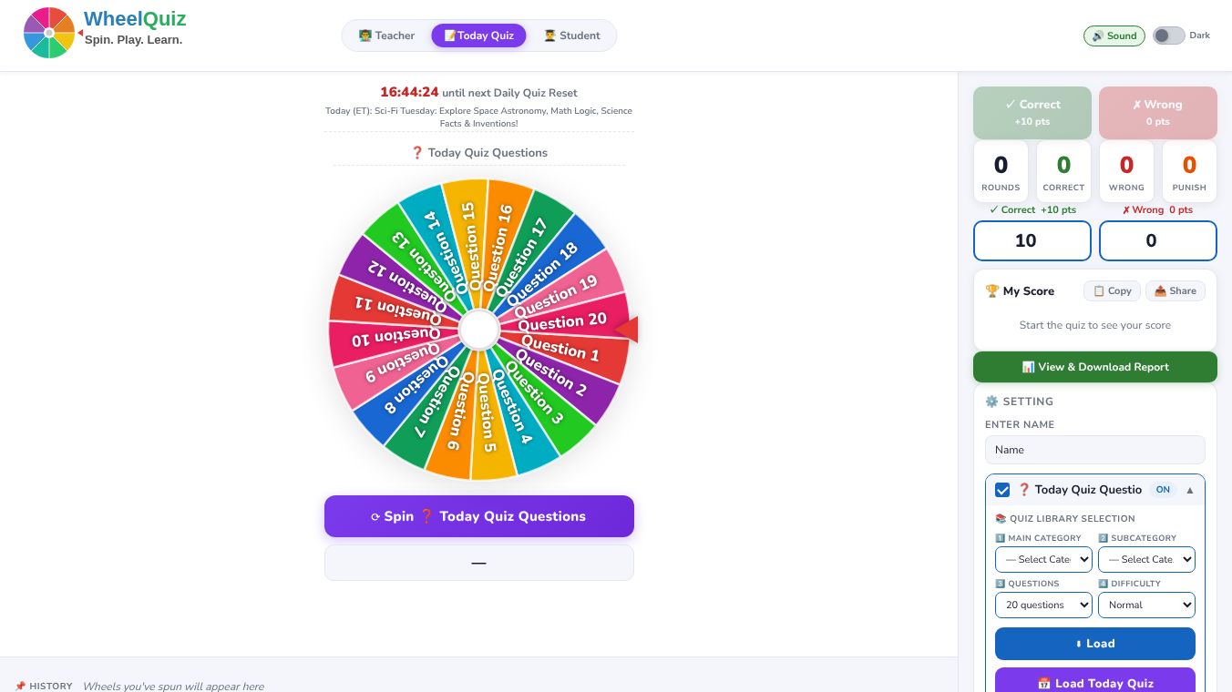 Daily Challenge New Quiz