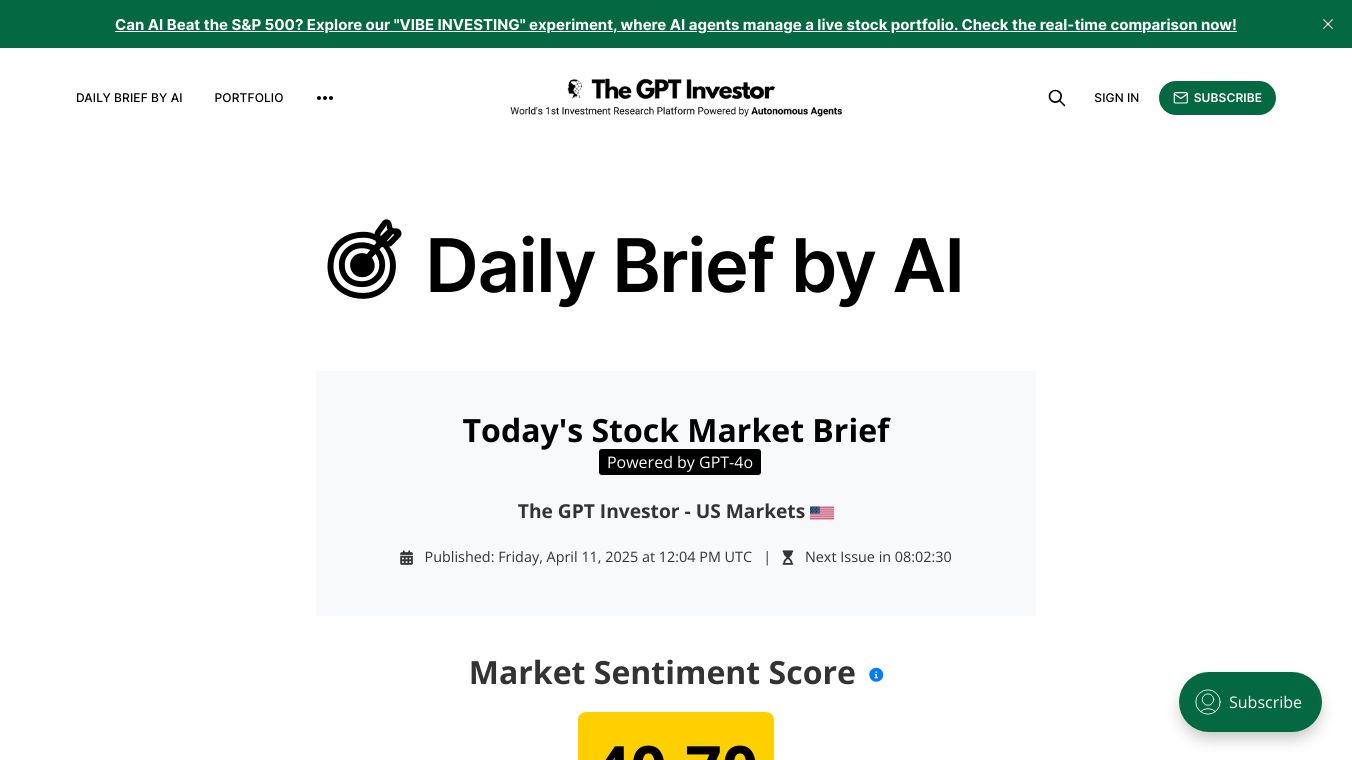 Daily Stock Market Brief by AI