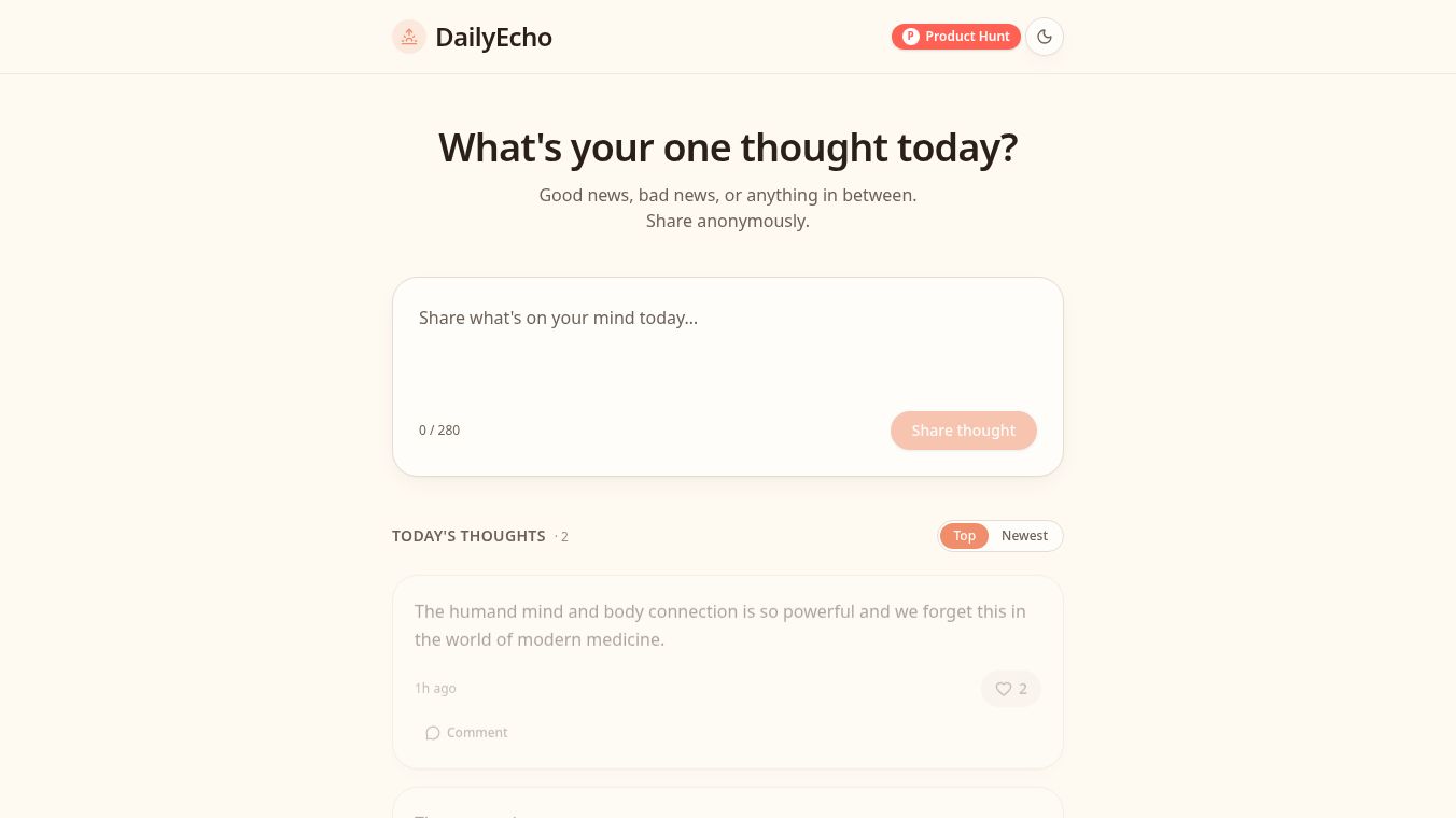 DailyEcho — Share one thought today
