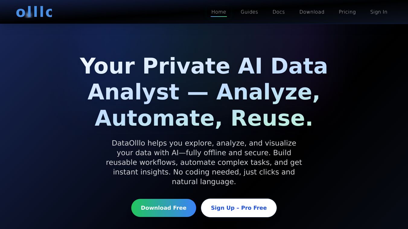 DataOlllo — Your Private AI Data Analyst