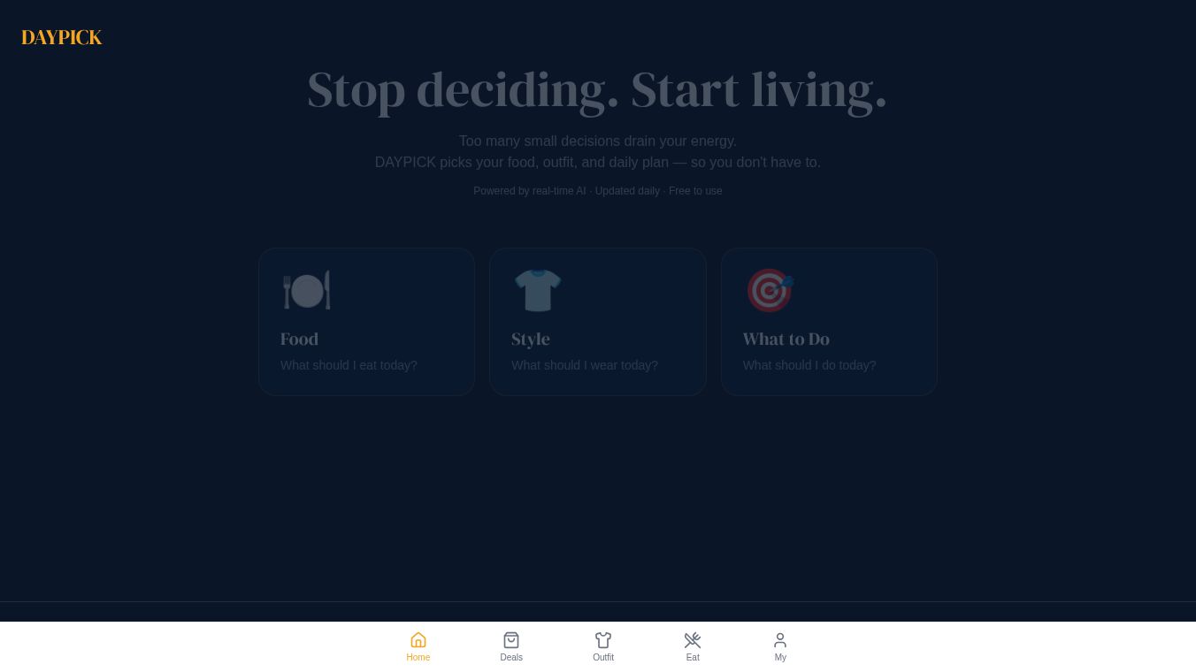 DAYPICK — Your day, already picked.