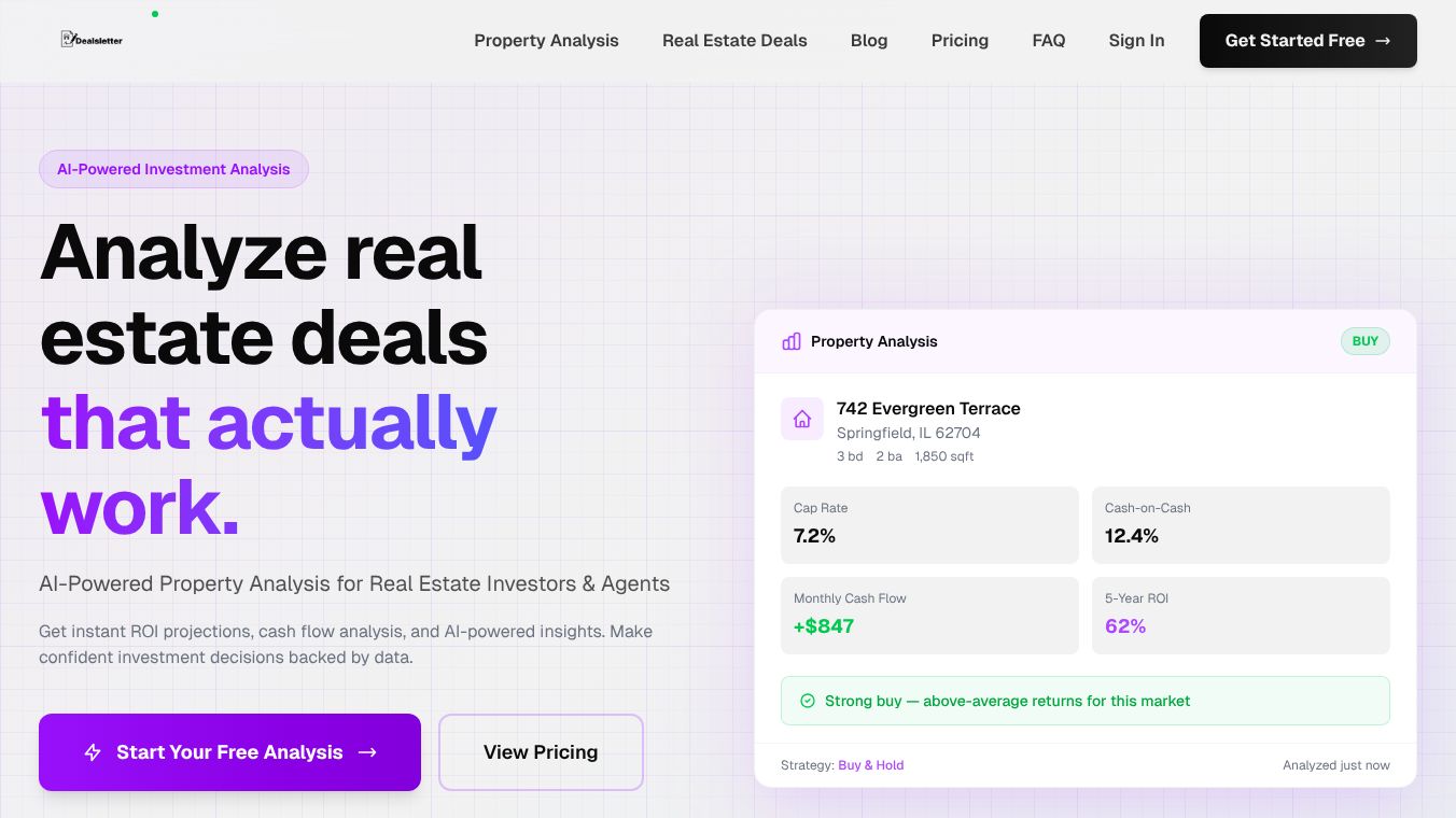 Dealsletter Real Estate Platform