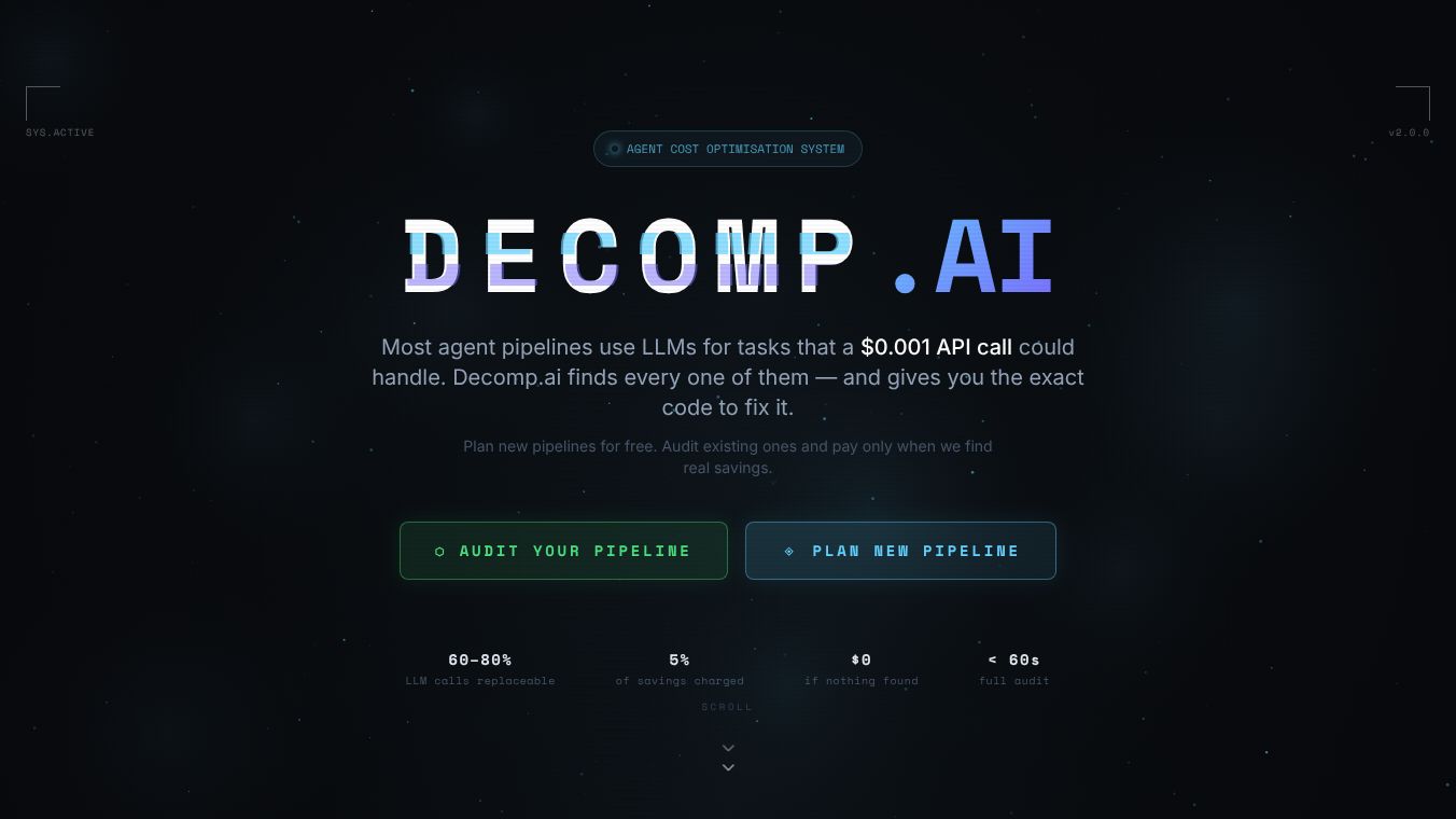 Decomp.ai — Agent Cost Optimisation