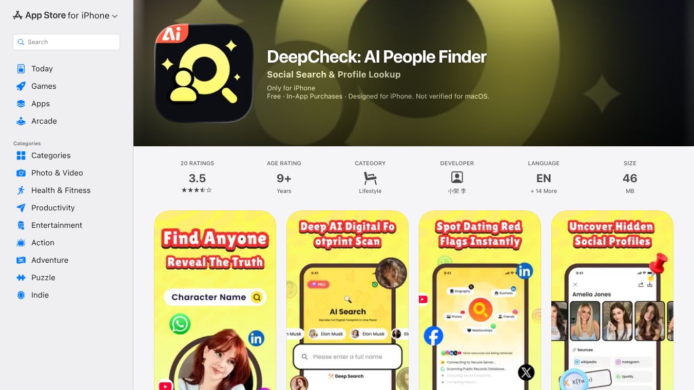 DeepCheck: AI People Finder