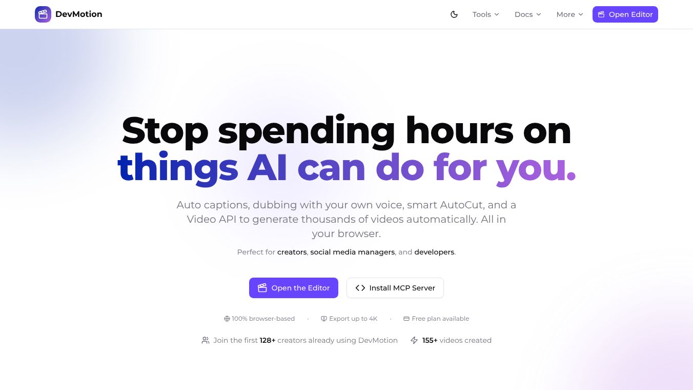 DevMotion — AI Video Editor
