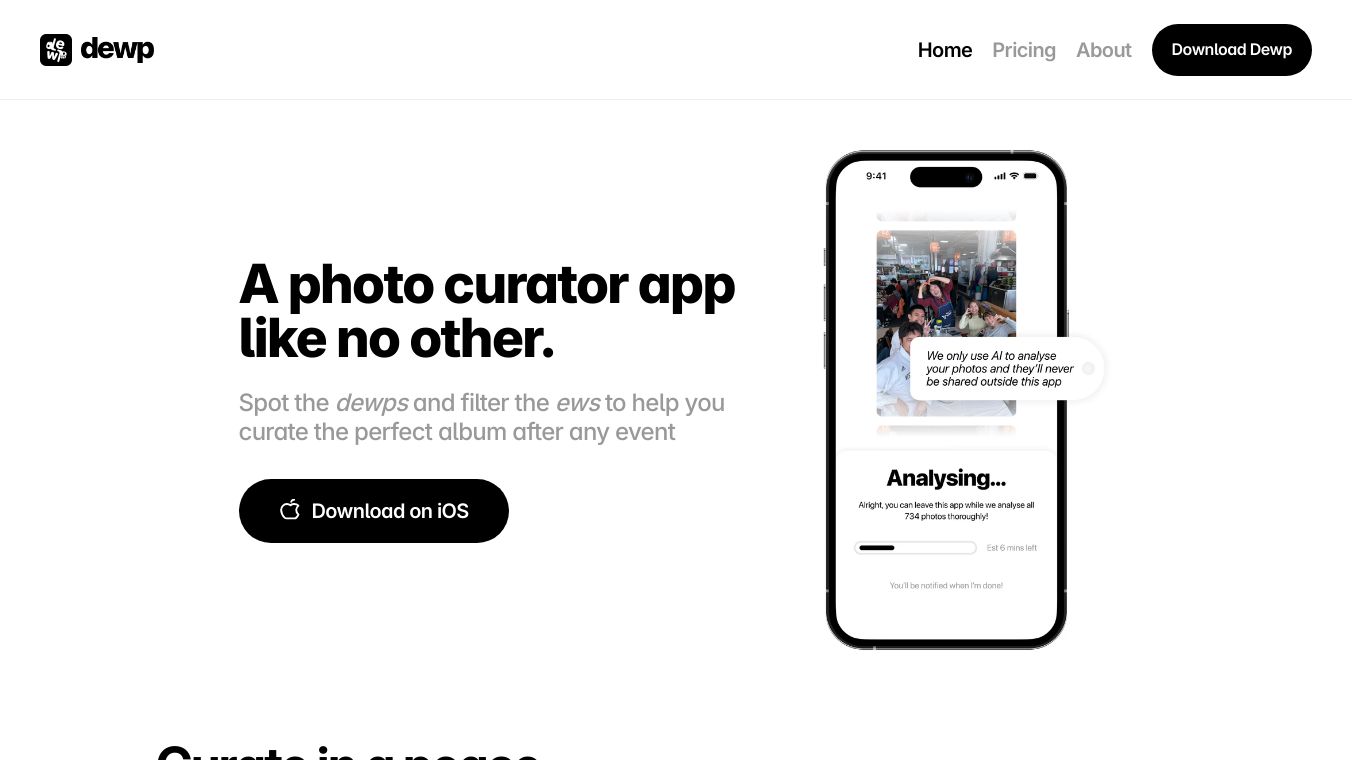 Dewp: AI Photo Album Curator
