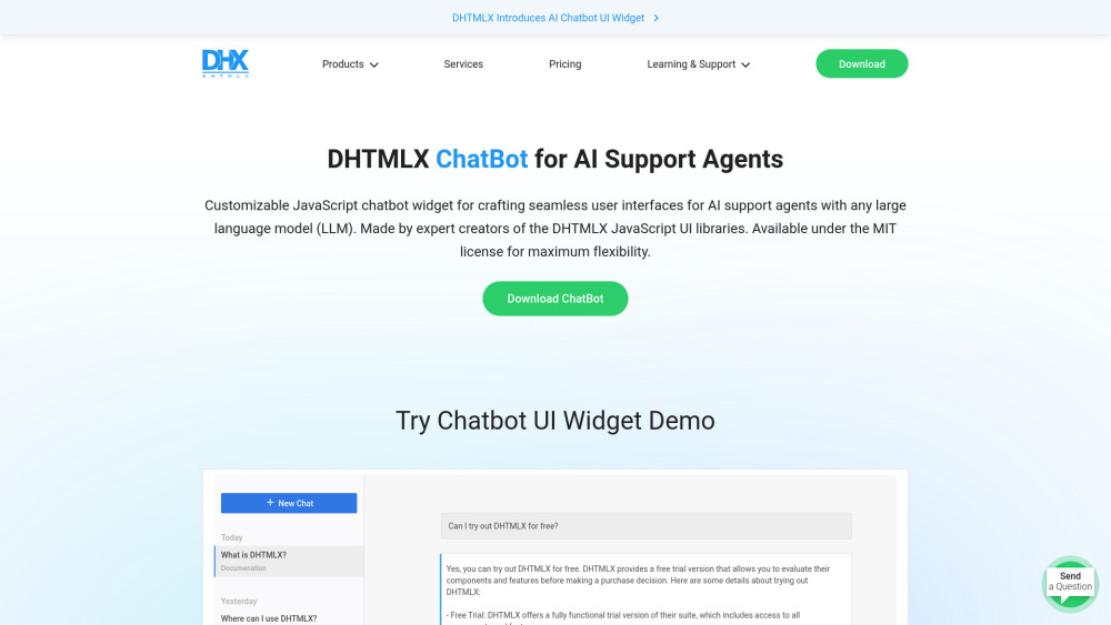 DHTMLX ChatBot