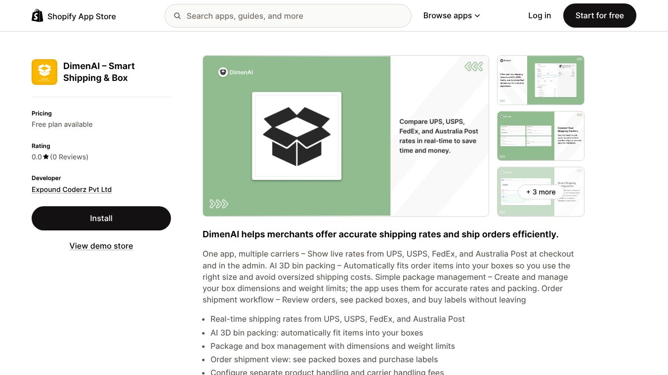 DimenAI – Smart Shipping & Box