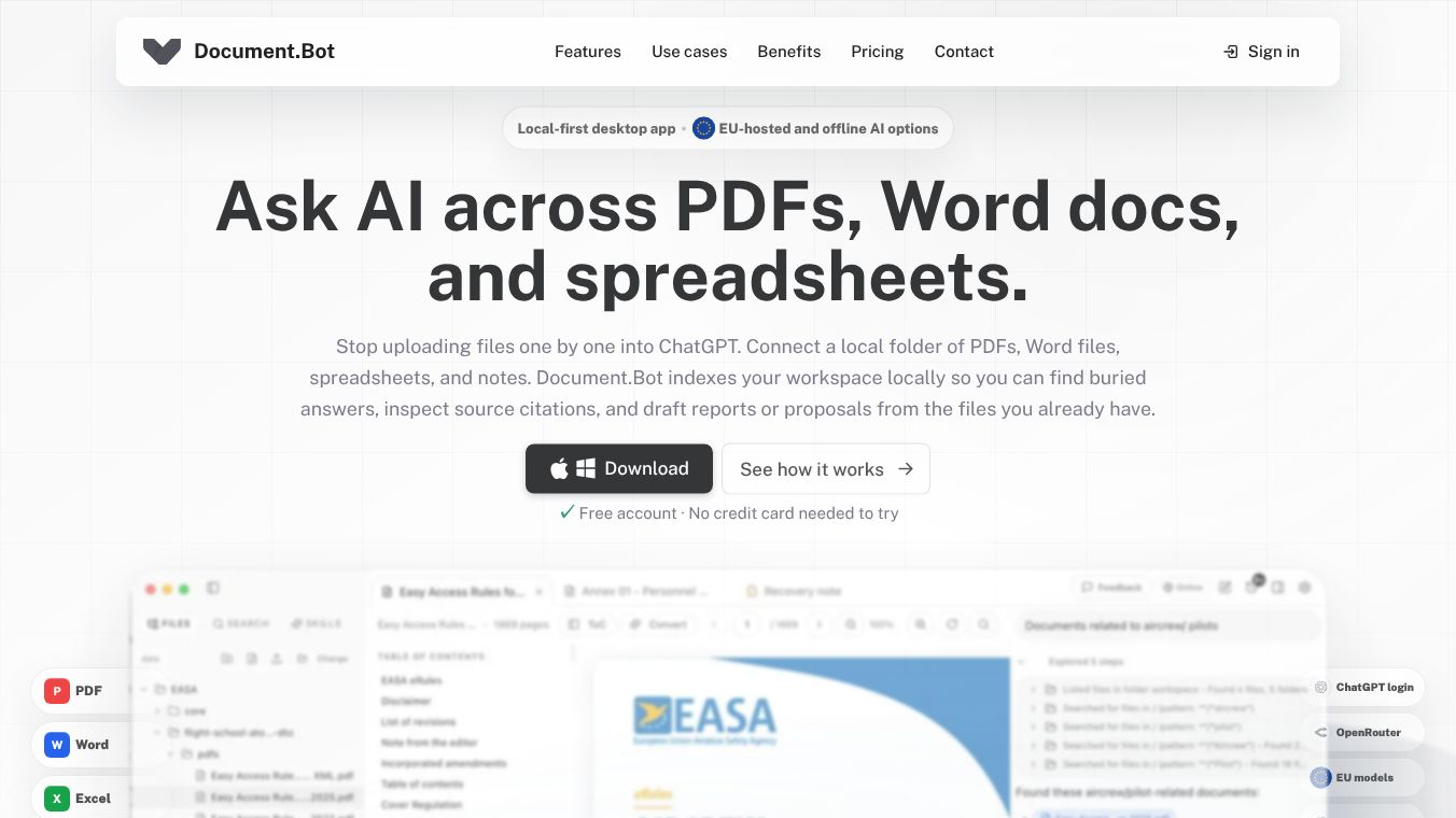 Document.Bot - EU/ Offline AI workspace