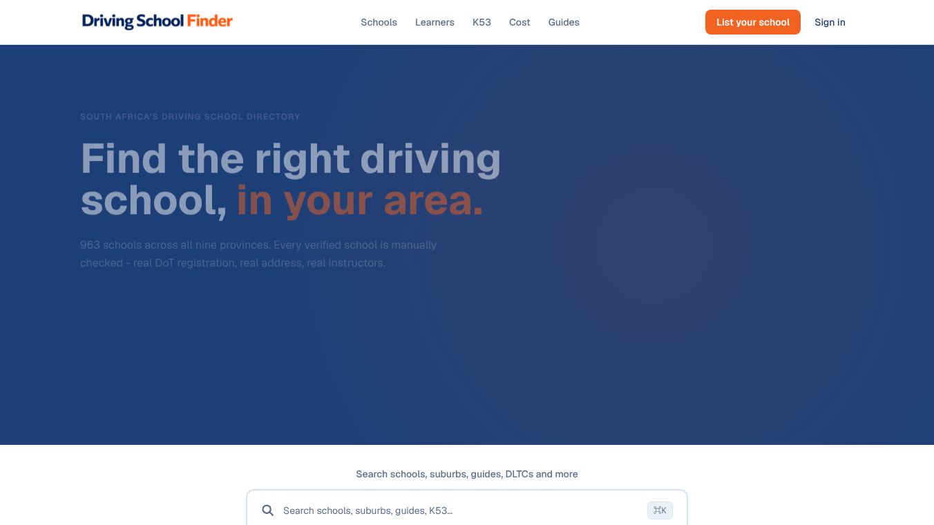 Driving School Finder