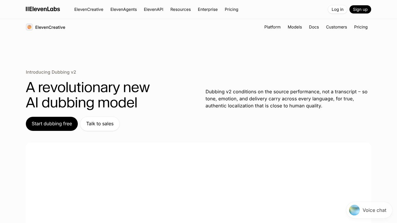 Dubbing v2 by ElevenLabs