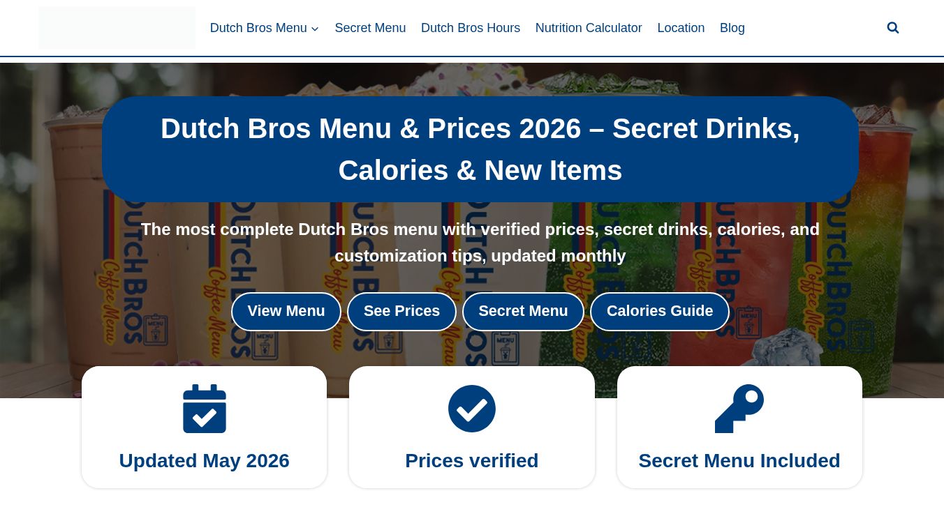 Dutch Bros Nutrition Calculator