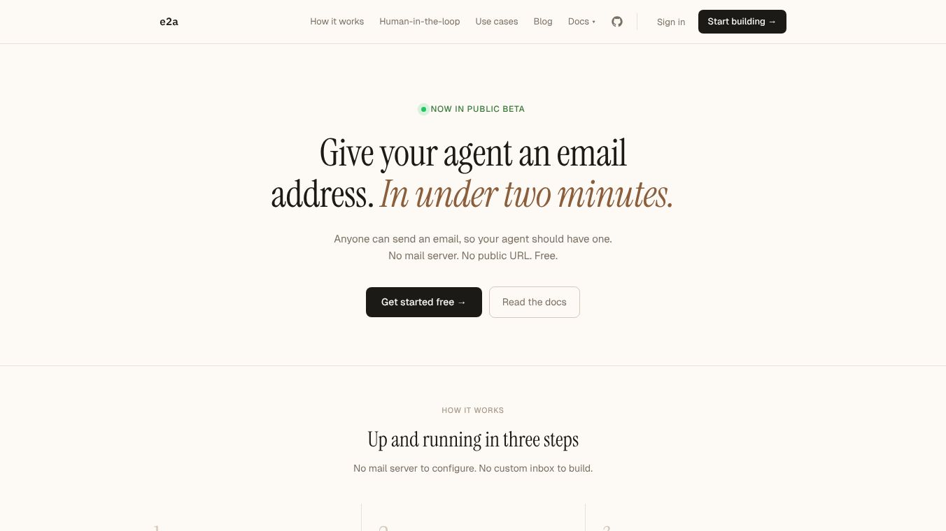 e2a – open-source email API for agents