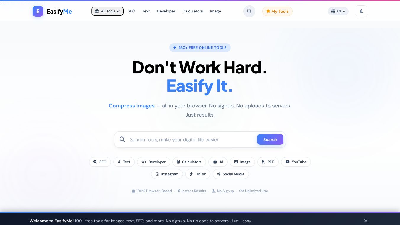 EasifyMe – Free All-in-One Online Tools