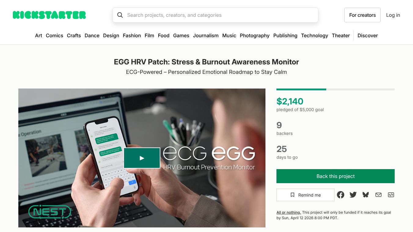 ECG EGG AI Stress Prediction Chest Patch