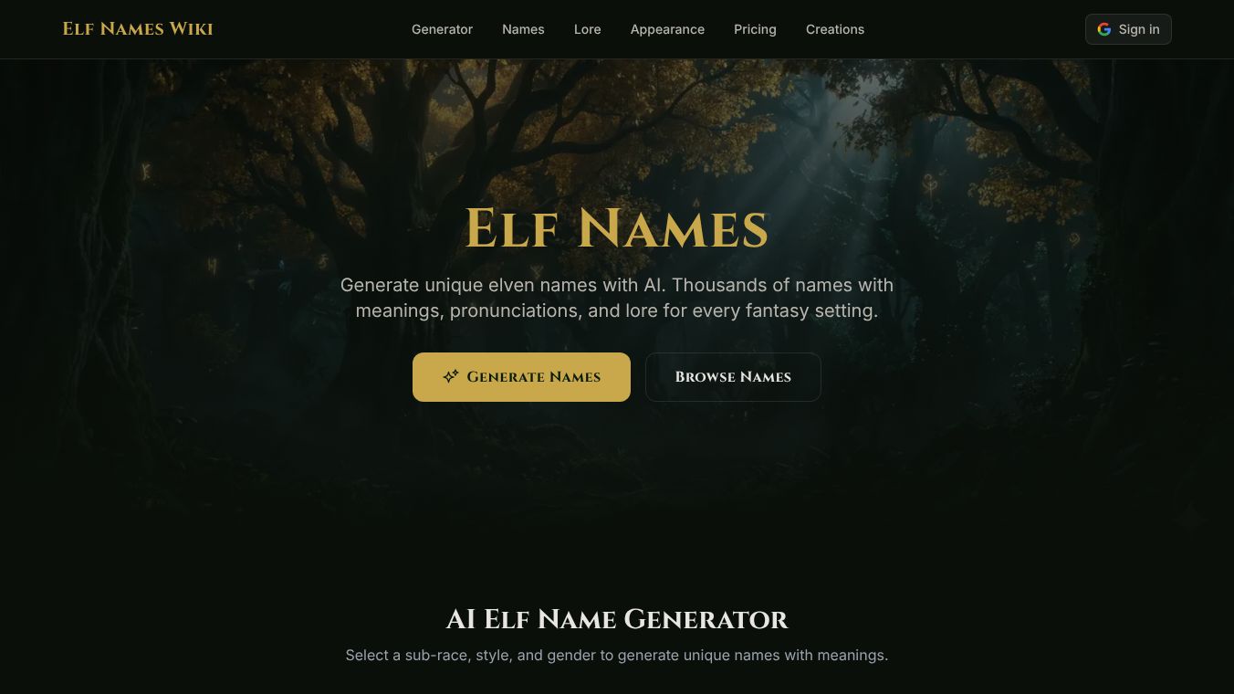Elf Names Wiki