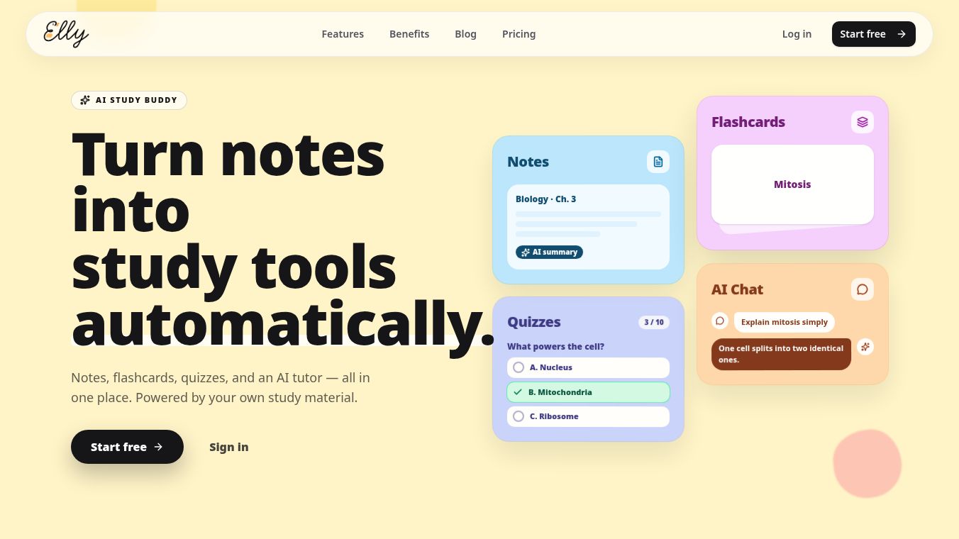Elly - The simplest way to study