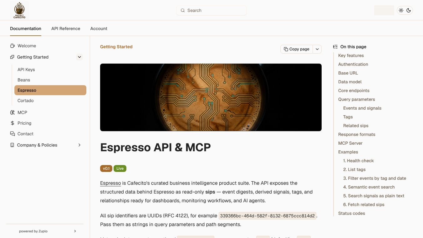 Espresso API & MCP