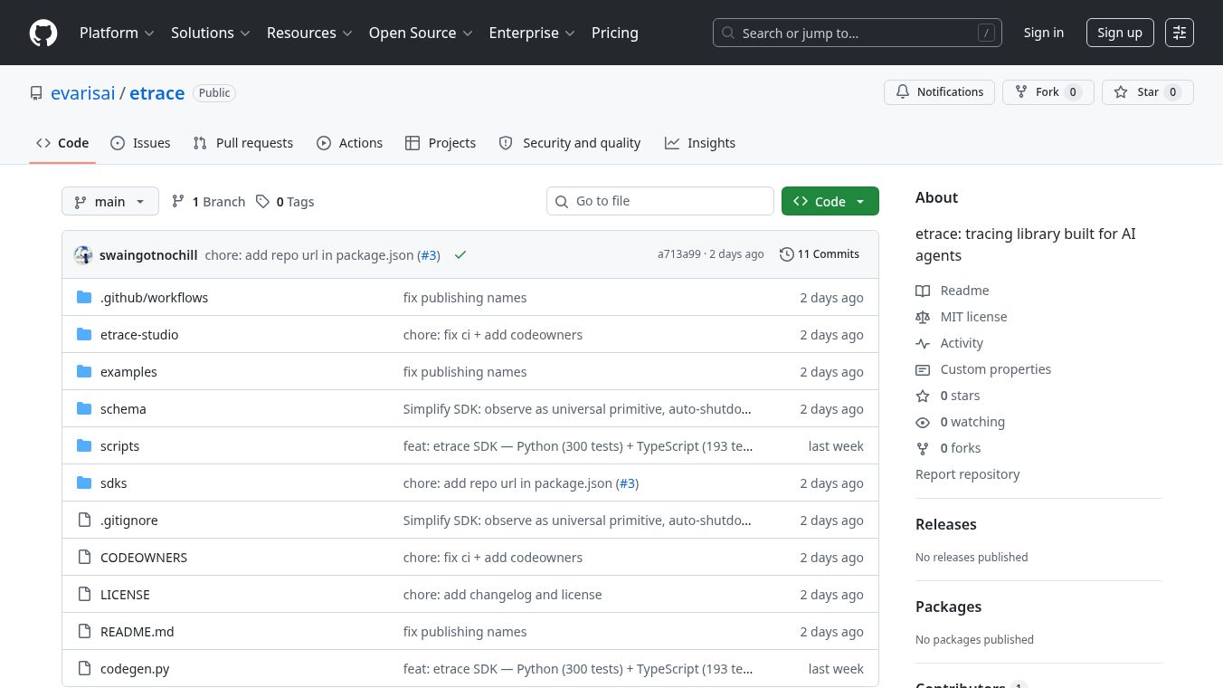 etrace: open source minimal tracing lib