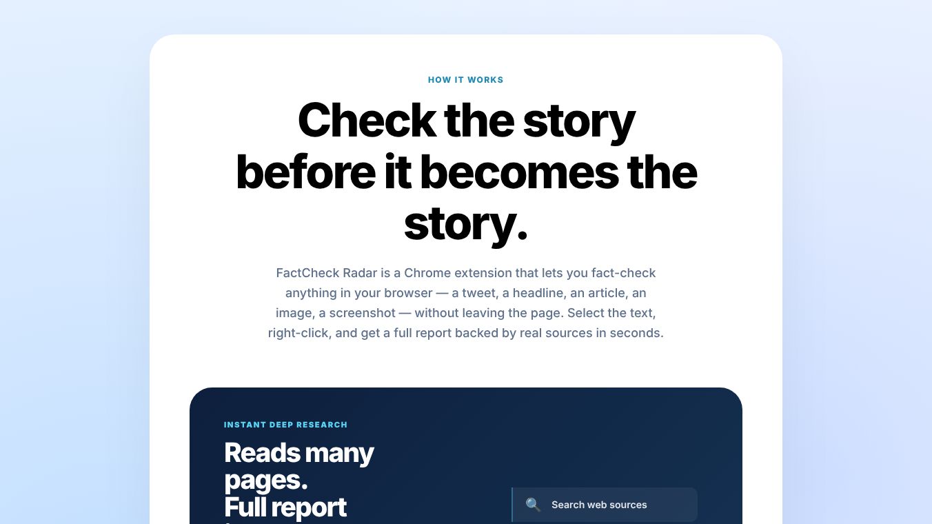 FactCheckRadar - Real-Time Fact Checking