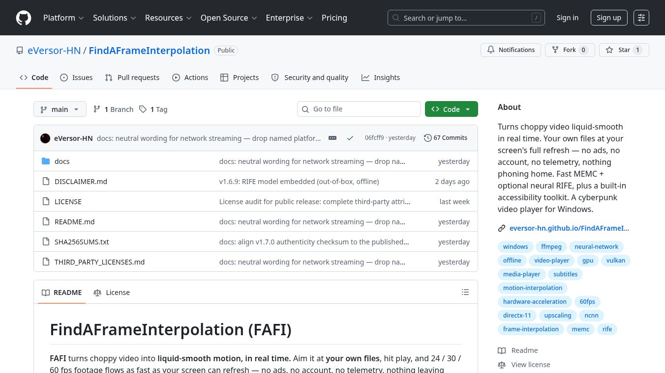 FAFI – Find A Frame Interpolation